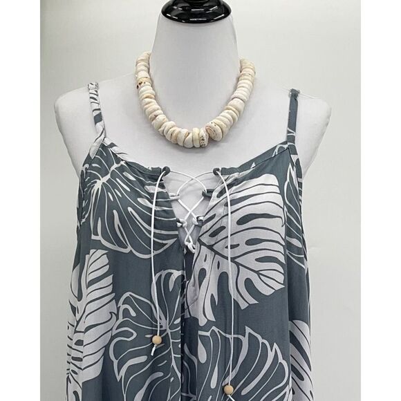 Kau wela Summer Mini Romper Beach Boho Romper Gypsy Overall Wide Leg Monstera - Picture 5 of 16